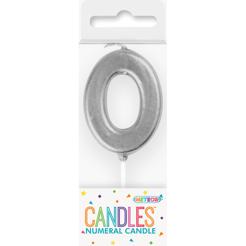 Mini Silver Number Candle 0
