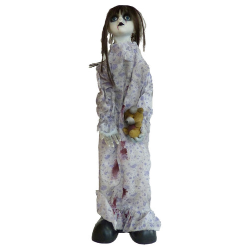  ZOMBIE GIRL - SOUND ACTIVATED WITH MOVING BODY, HEAD, LIGHT UP EYES AND SPOOKY SOUNDS 75CM (29.5")