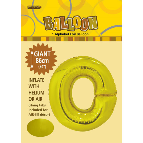 Gold "O" Alphabet Foil Balloon 86cm (34")