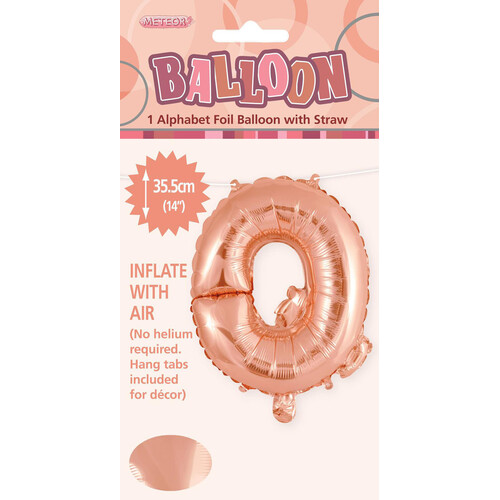 Rose Gold "Q" Alphabet Foil Balloon 35cm (14")