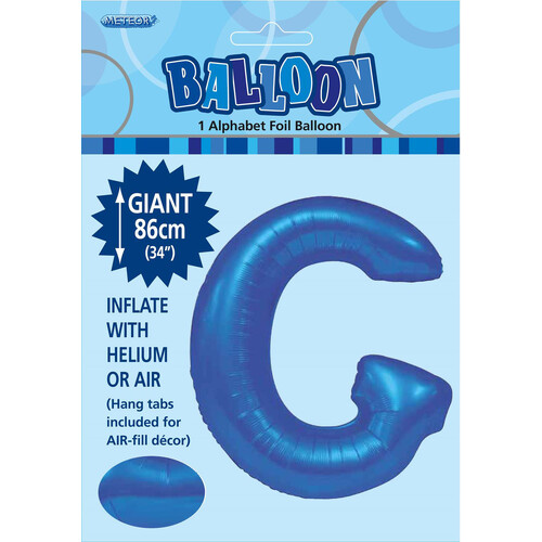 Royal Blue "G" Alphabet Foil Balloon 86cm (34")