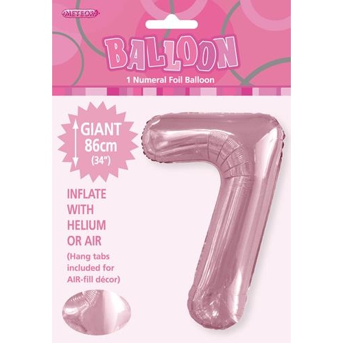 34" Lovely Pink Number 7 Foil Balloon 86cm