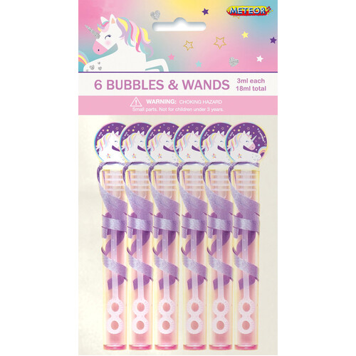 Hip Hooray Unicorn 6 Mini Bubble Wands 
