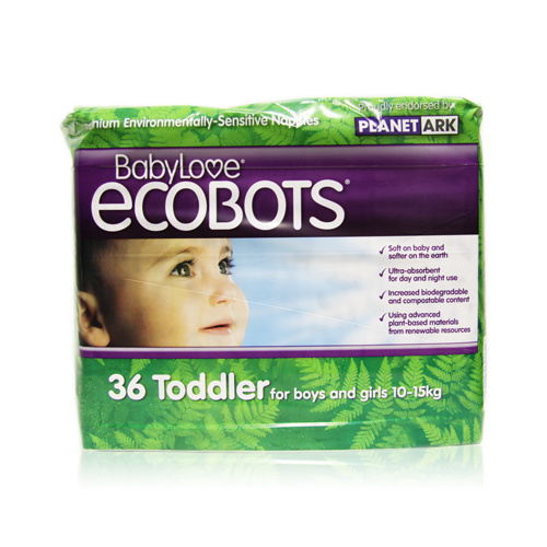 Baby Love Ecobots Premium Environmentally-Sensitive Nappies Toddler 36pk