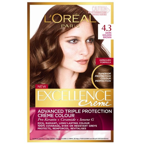 L'Oréal Paris Excellence Permanent Hair Colour - 4.3 Dark Golden Brown