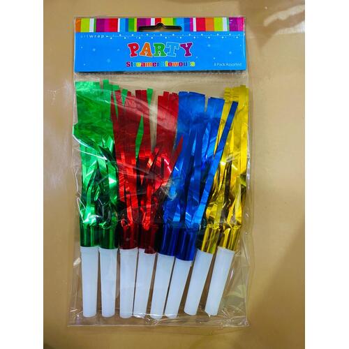 8pk Assorted Blowout Streamer
