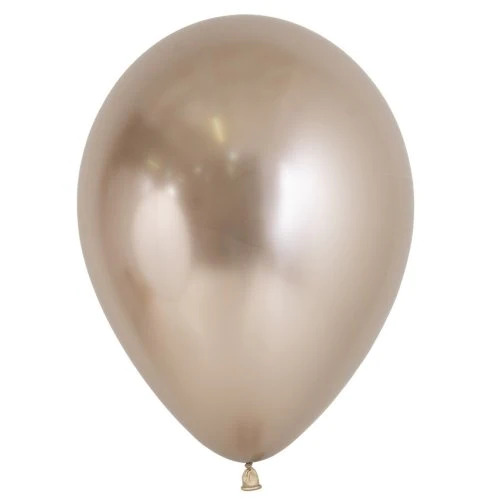 10pk Chrome Champagne Latex Balloon 30cm