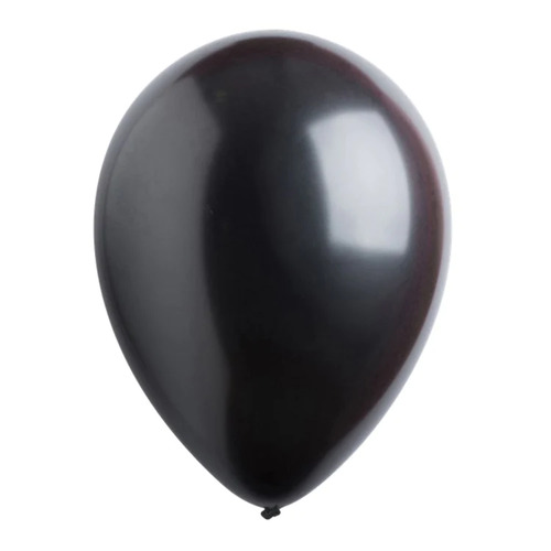 10pk Chrome Black Latex Balloon 30cm