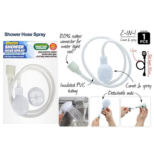 Shower Hose Spray Head With Removable Brush