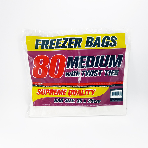 Freezer Bags Medium With Twist Ties 80pk