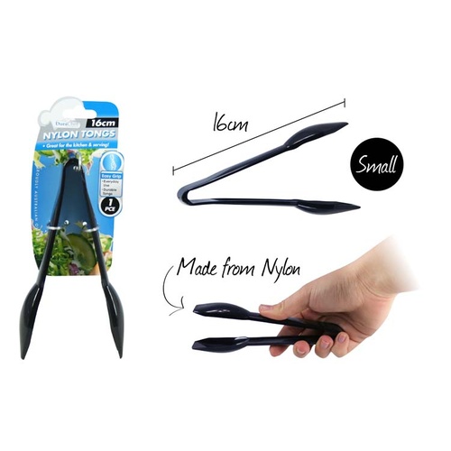 Nylon Kitchen Tongs-16cmL Black 1pc