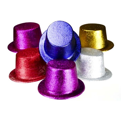 Glitter Party Top Hat 12x20cm 1pc
