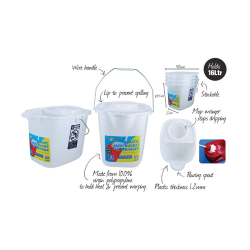 Duramax Shine Plastic Mop Bucket & Wringer