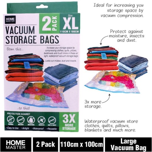 2pk XLarge Vacuum Storage Bag 110cm x 100cm