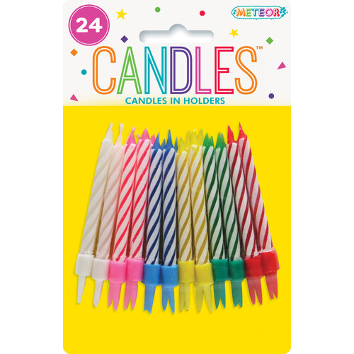 Birthday Candles 24pk With Holders