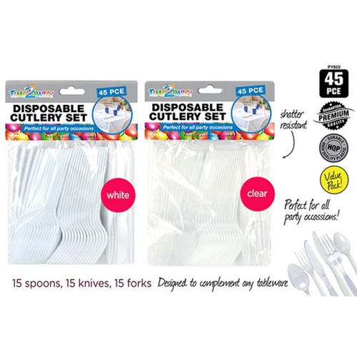 Time 2 Party Disposable Cutlery Set 45pcs