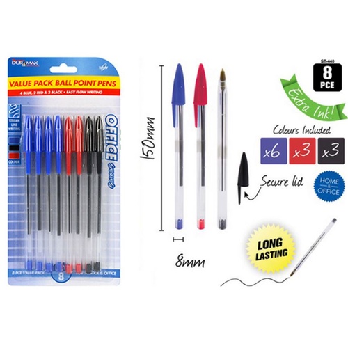 Duramax Ballpoint Pens 8pk