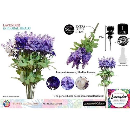 1pc Lavender Flowers 34cm