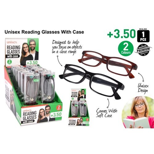 Reading Glasses and Case 1pk + 3.50