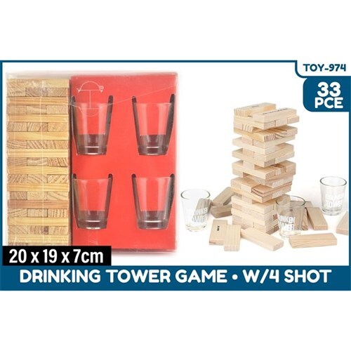 Drinking Tower Game With 4 shot glasses