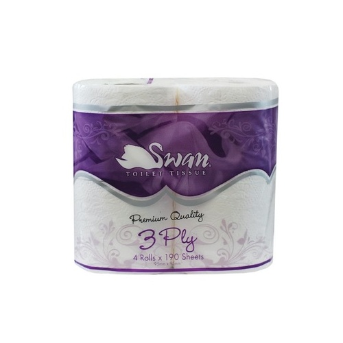  Swan Premium Soft Toilet Tissues 4 Rolls 3PLY