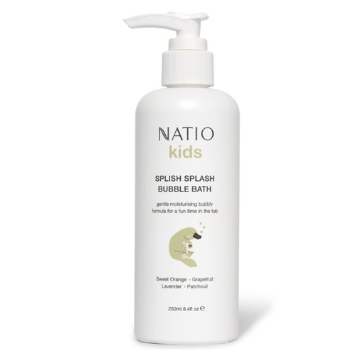 NATIO 250mL BUBBLE BATH KIDS SPLISH SPLASH SWEET ORANGE GRAPEFRUIT LAVANDER PATCHOULI