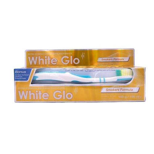 White Glo Smokers Formula Toothbrush & Toothpaste 100mL Set