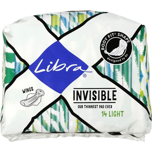 Libra Invisible Pads With Wings Light 14pk