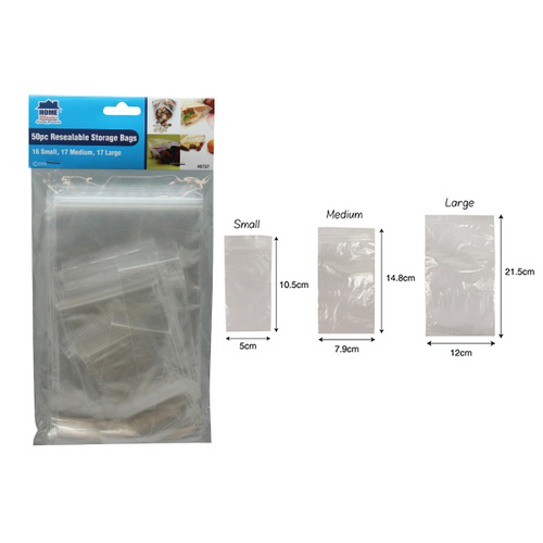 Home Master Resealable Storage Bags 50pk