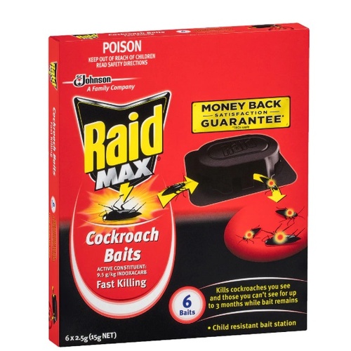 Raid Max Cockroach Baits 6pk