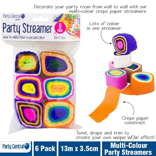 Party Streamers 6pk
