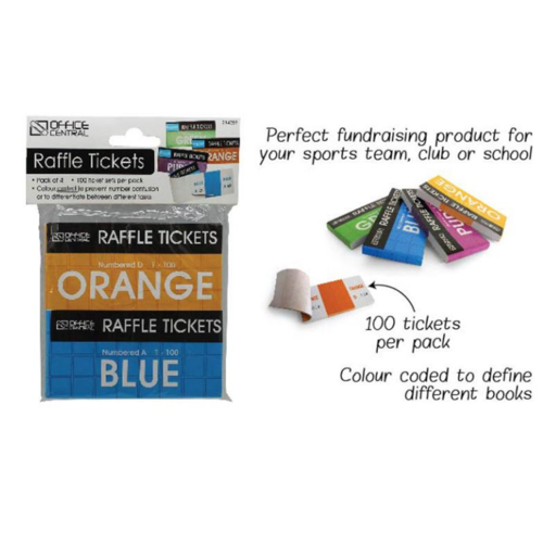 Office Central Raffle Ticket Books 4pk