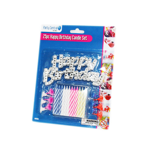 Party Central Happy Birthday Candle Set 25pc