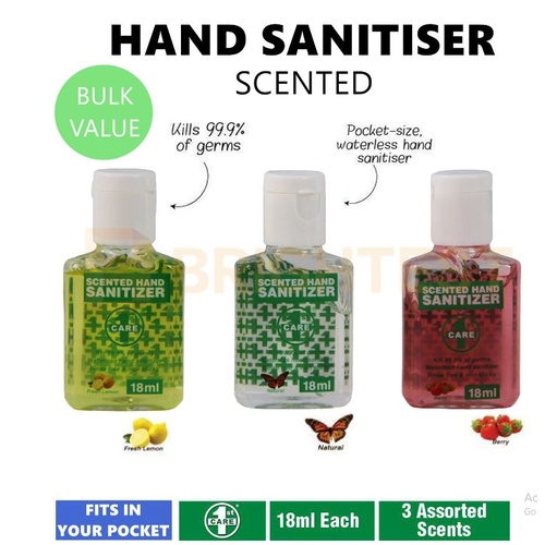1st Care Scented Hand Sanitizer Pocket SIze 3 x 18ml
