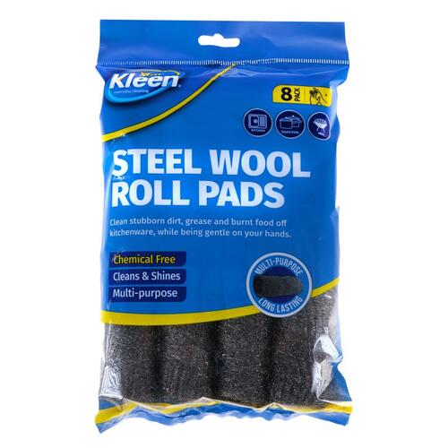 X-tra Kleen Steel Wool Jumbo Rolls 8pk