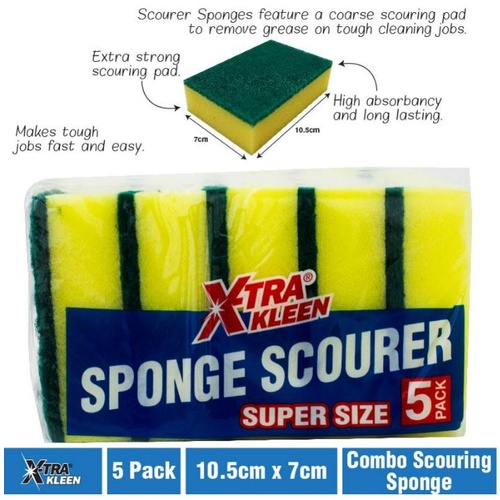 X-tra Kleen  Scouring Sponge 5pk