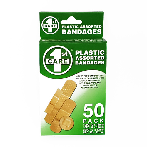1st Care Plastic Assorted Bandages 50pk