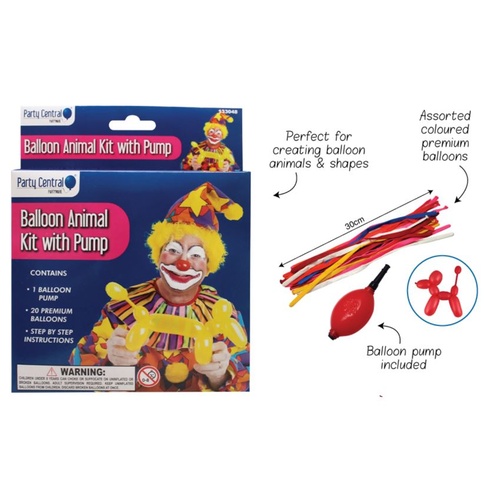 Party Central Balloon Animal Kit With Pump
