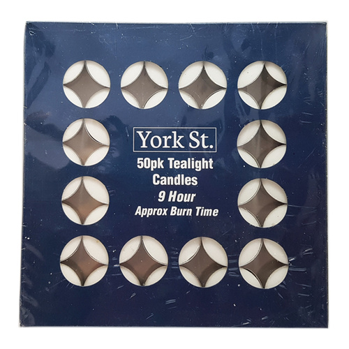 York St. Tealight Candles 9 Hour 50pk
