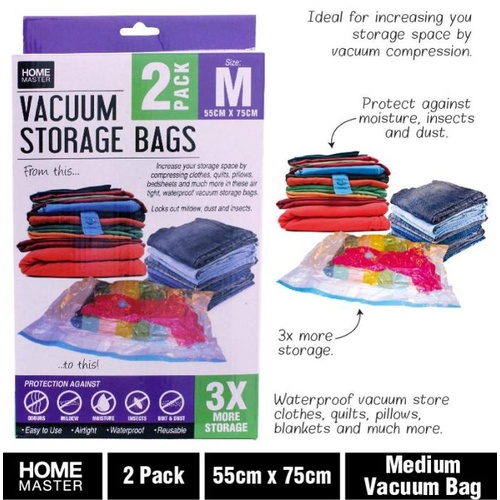 2pk Medium Vacuum-Seal Storage Bag 55cm 75cm