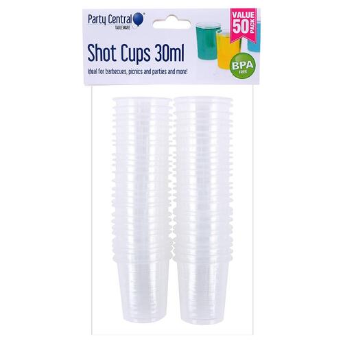 Party Central Shot Cups Clear 30ml 50pk
