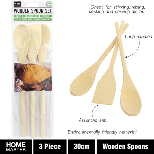 Wooden Spoons 30cm 3pc