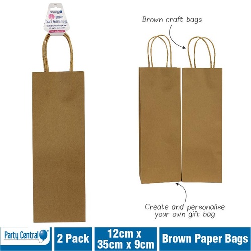 Craft Bottle Bags Brown 2pk