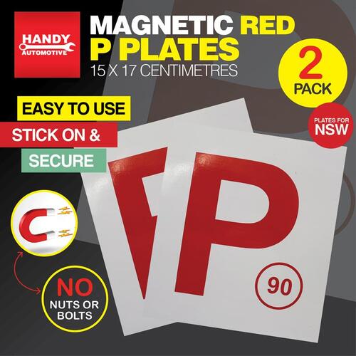 Plate P NSW Red Magnetic 2pk
