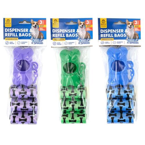 Dog Clean Up Bags With Holder 3 x 20pk