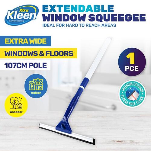Squeegee with Telescopic Extendable Handle - 72cm to 107cm