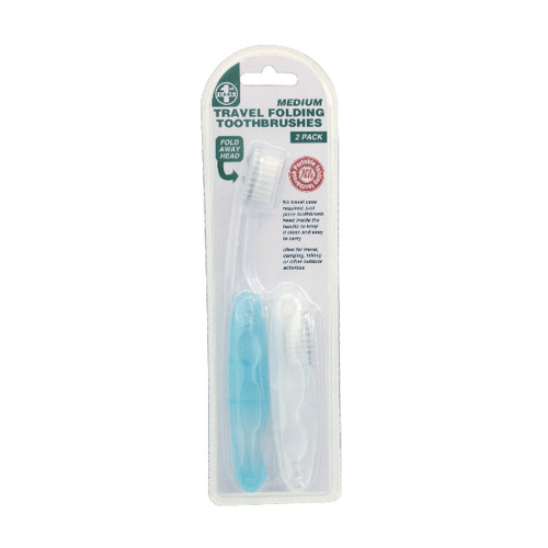 1st Care Travel Folding Toothbrushes 2pk