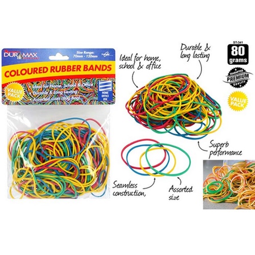 Duramax Coloured Rubber Bands 80g