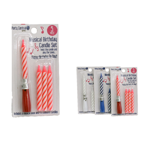 Party Central Musical Birthday Candle Set 4 pcs