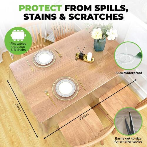 Tablecloth Protector Clear 130cm x 225cm